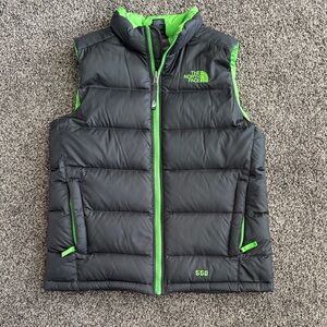 Mint Condition! The North Face Grey Vest with Green Highlights